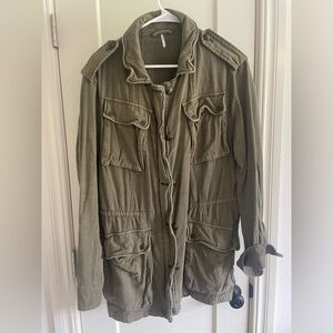 Free People Green Utility Jacket Casual Style